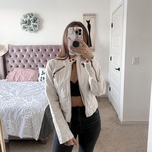 Wet Seal Khaki Full Zip Cropped 100% Cotton Jacket Size Small